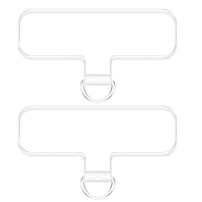 TACOMEGE Transparent Phone Tether Tabs, T Type - Silver Buckle