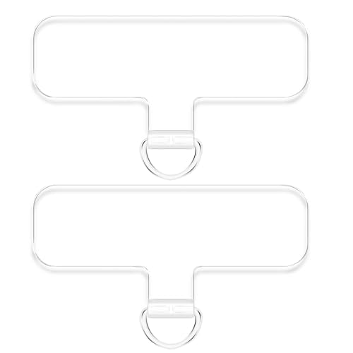 TACOMEGE Transparent Phone Tether Tabs, T Type - Silver Buckle