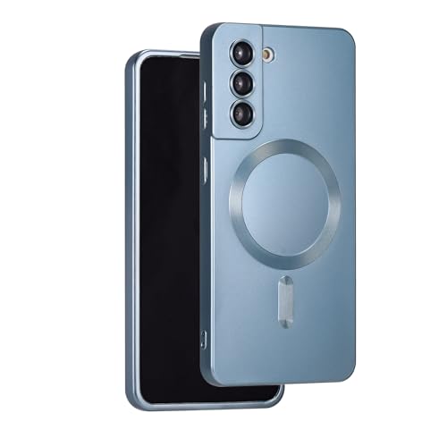 Magnetic for Samsung Galaxy S21 FE Case,Soft Silicone Samsung Galaxy S21 FE Phone Case with Camera Protection,Slim Fit Anti-Scratch Samsung S21 FE Case Cover Compatible with MagSafe,Blue - color: Blue, size: S21 FE