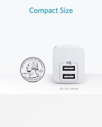 Anker 2-Pack USB Charger, Dual Port 12W Wall Charger with Foldable Plug, Compatible with iPhone XS/X/8/8 Plus/7/6S/6S Plus, iPad, Samsung Galaxy Note 5/Note 4, HTC, Moto, and More Devices