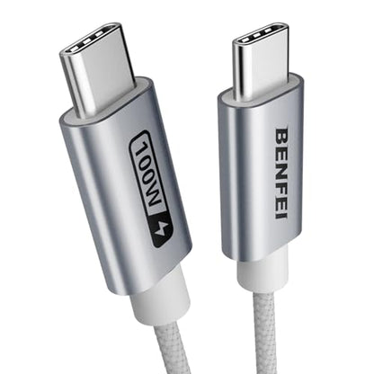 BENFEI 100W Silicone USB C Fast Charging Cable(3.3ft), Aluminum Shell, Woven Design for iPhone 15/15Pro/15Plus/15ProMax MacBook Pro/iPad Pro/Air 4,Samsung Galaxy S23+/S23