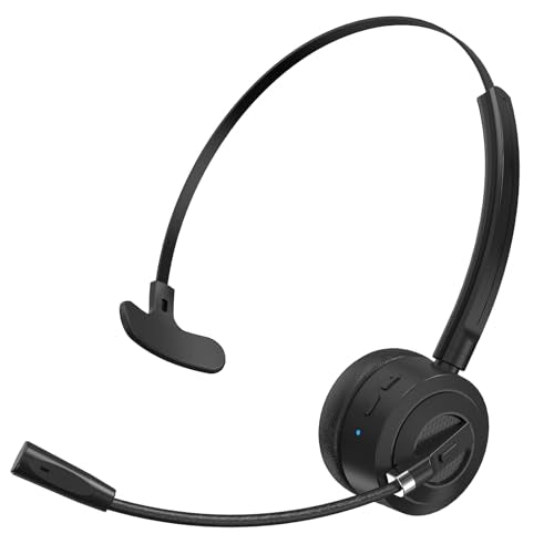 BlueFire Bluetooth Headset with Microphone, Single-Ear On-Ear Headphones, Lightweight & Comfortable, Clear Call Noise Reduction, Multipoint Connection for Truck Drivers, Office & Call Center