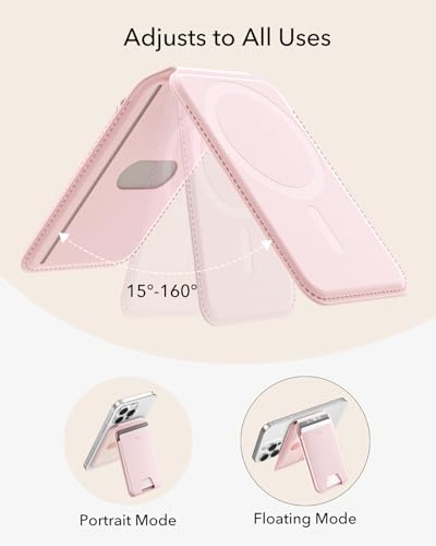 ESR Aura for MagSafe Wallet with Adjustable Stand, 5 Card Holder | RFID Blocking, Strong Magnetic Wallet for iPhone 17 Pro Max 17e 16 15 14 13 12 Series, Bubblegum Pink - color: Bubblegum Pink
