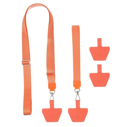 PATIKIL Smart Phone Lanyard with Wrist Strap and Patches for Most Smartphones ID Badges Keychain - color: Orange