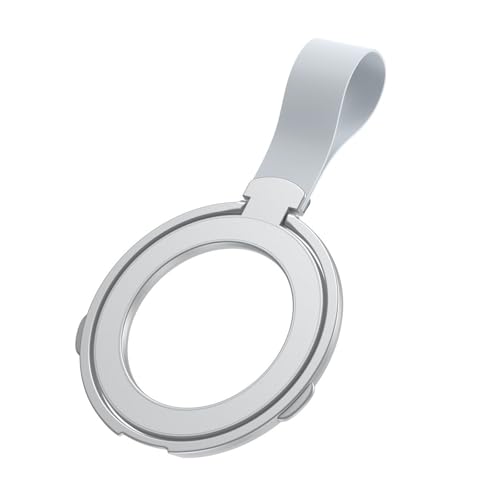 Magnetic Phone Grip with Silicone Strap, 2-in-1 Magnetic Ring Holder Stand, Compatible with Apple iPhone 16/15/14/13/12 Series, Suitable for MagSafe, Video Watching & Office Use (Silver)