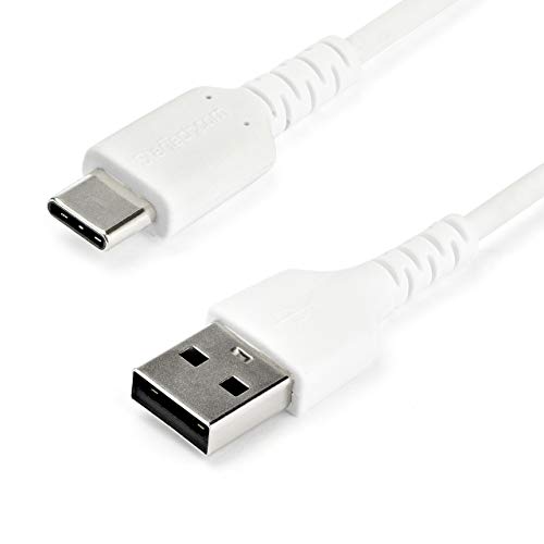 StarTech 3.3ft/1m USB-A to USB-C Cable, White, 3A, USB 2.0 - size: 3 ft / 1 m, style: white