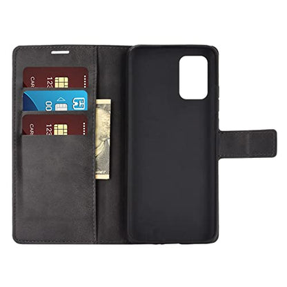 Flip Case for Samsung A03S Wallet PU Leather Magnetic Protective Cellphone Case for Samsung Galaxy A02S A025M A03S A037M Folio Book Cover with Stand (Black) - color: Black