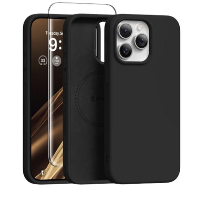 GONEZ Magnetic for iPhone 15 Pro Case, Silicone Cover Black - color: Black, size: Iphone 15 Pro