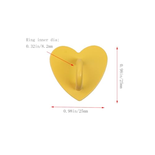 12Pcs Phone Charm Hook Adhesive (Heart Shaped, Yellow) - color: Yellow