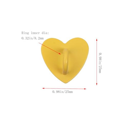 12Pcs Phone Charm Hook Adhesive (Heart Shaped, Yellow) - color: Yellow