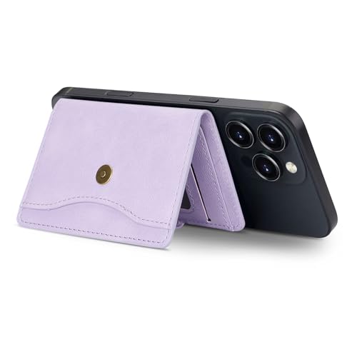 Ultra-Thin Magnetic Wallet and Card Holder (Purple) | Compatible with All Magnetic Protective Case,Premium PU leather, stand function, 6 card slots; Fits iPhone17/16/15/14series - color: Purple