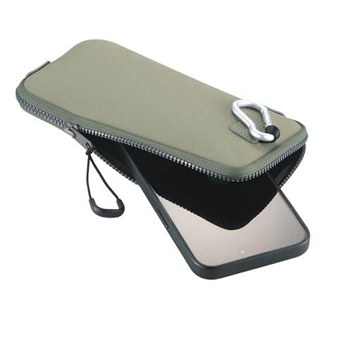OneJoy Phone Sleeve Lightweight Cell Phone Pouch for Mobile Protection, Slim Fit and Durable, with Clip-on for Easy Carrying, Enough for 6.1" to 6.9" Cellphone [ Olive ] - color: olive