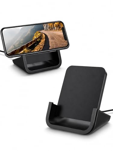 Wireless Charger YUWISS Wireless Charging Stand Cordless Charger 10/7.5/5W Compatible with iPhone 14 13 12/12 /11Pro Max/XR/XS Max/XS/X/8/8Plus Galaxy S22/S21/S9/S9+/S8/S8+ Note - color: Black