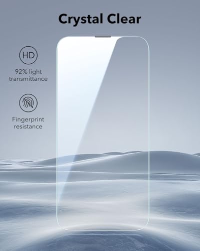 ESR 3 Pack for iPhone 14 Pro Screen Protector, Classic | Easy One-Pull Installation, 2X Impact Absorption, 9H Tempered Glass, Full-Coverage Protection, UltraFit Tray, Bubble-Free - size: iPhone 14 Pro 6.1 inch