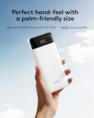 Orfeika Fast Charging Portable Charger Power Bank with Built-in 4 Cables | 10000mAh|Ultra-Slim&Light|Flight-Safe|Power 6 Devices at Once|Battery Pack For iPhone,Samsung,Google|Travel Essentials - color: White