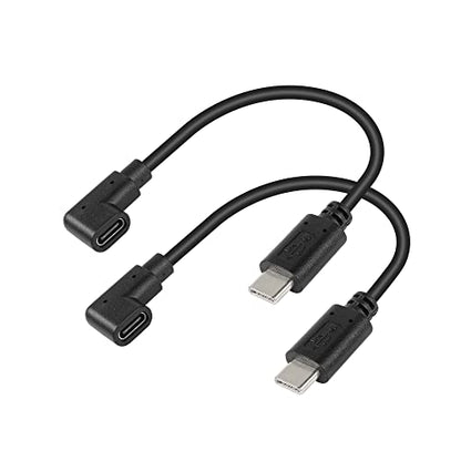 GINTOOYUN USB C Extension Cable, USB Type C Male to Right Angle 90 Degree USB Type C Female Charger Cable for Laptop.Tablet.Mobile Phone（0.3m）