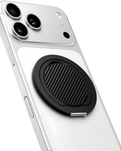 Magnetic Phone Grip for MagSafe, Ultra-Thin 360° Rotate Lightweight - color: Black-Kevlar