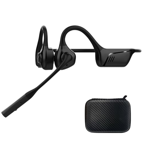 Open-Ear Bluetooth Wireless Trucker Headset with Microphone - color: Black