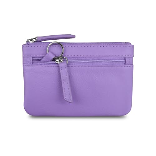 ili New York Leather Mini Compact Coin Purse - Amethys - color: Amethyst