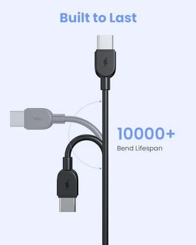 5-Pack 0.75ft 3A Short USB A to USB C Fast Charging Cables