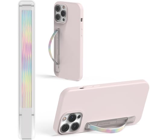 SleekStrip SleekGrip-Essential Ultra Thin Phone Grip Stand,Slim Metal Finger Loop Ring Hand Holder Strap Cell Phone Grips for iPhone 16 Pro Max,17 Air,Android,Case Back - Frosted x Iridescence - color: Frosted x Iridescence