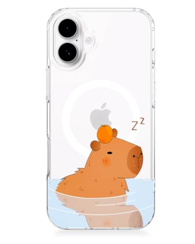 Feams for iPhone 16 Plus Case [Compatible with Magsafe] Slim Shockproof Protective Clear Phone Cover for iPhone 16 Plus 6.7" Women Girls, Capybara - color: Capybara, size: for iPhone 16 Plus (6.7 Inch)