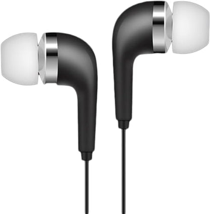 Jinshining Black Wired Earbuds Headphones- in-Ear Noise Rejection Universal 3.5mm Stereo Sport Headset with Mic for School Gaming Sports Music One Size,Headphones,Earbud Headphone
