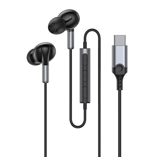 USB-C Noise-Cancelling wired In-Ear Earbuds with mic for iPhone 17/16/15