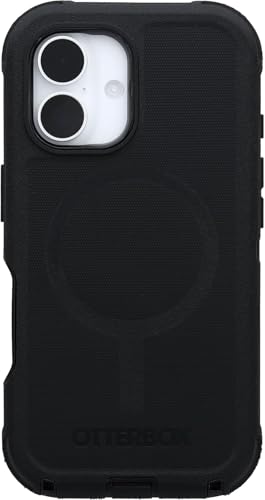 OtterBox iPhone 16 Plus Phone Case Defender Series Military-Grade Drop Protection, MagSafe, Shockproof Protective Phone Cover, Slim Fit with Raised Bezel, Non-Retail Packaging (Black)