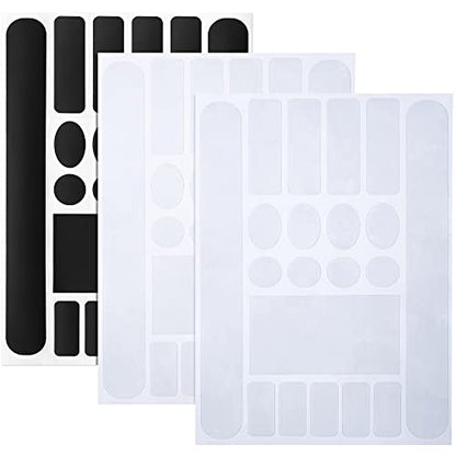 Outus 3 Pieces Bicycle Chainstay Protector - color: 2 Clear + 1 Black