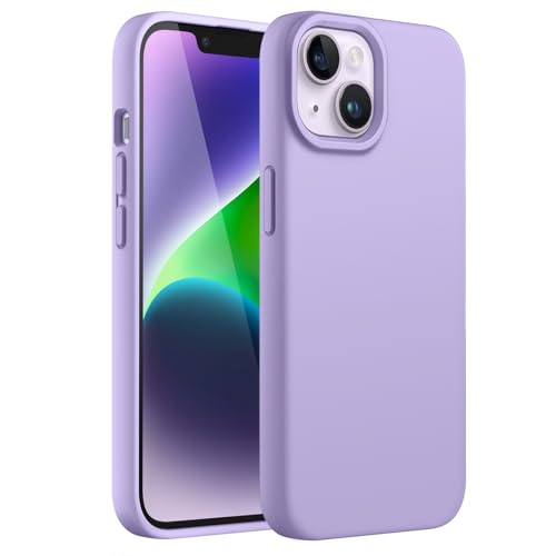 JETech Silicone Case for iPhone 14, Light Purple | Silky Soft Touch, Shockproof Protection, Scratch Resistant, Microfiber Lining - color: Light Purple, size: iPhone 14