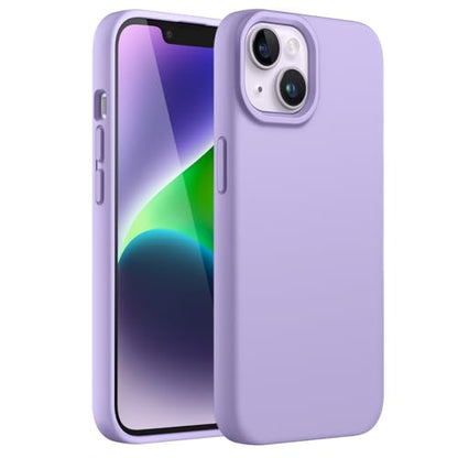 JETech Silicone Case for iPhone 14, Light Purple | Silky Soft Touch, Shockproof Protection, Scratch Resistant, Microfiber Lining - color: Light Purple, size: iPhone 14