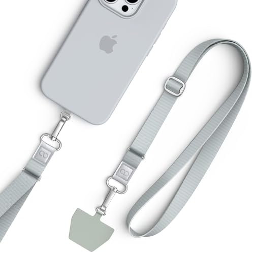 Lamicall Wide Phone Lanyard Crossbody, Phone Strap Crossbody 2 Pack - color: Grey