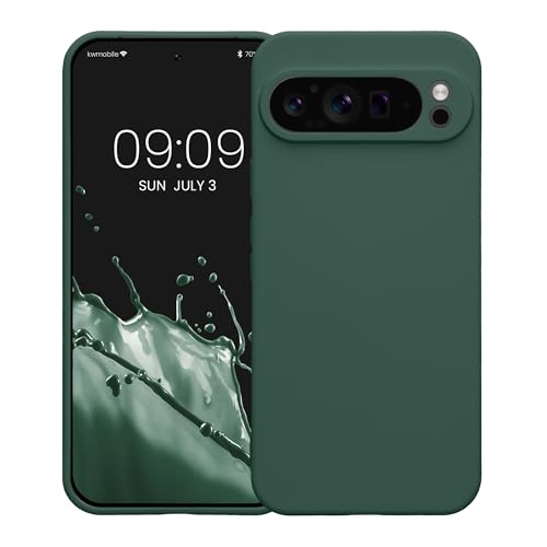 kwmobile Case Compatible with Google Pixel 9 Pro XL Case - Protective Slim TPU Cover with Soft Matte Finish - Moss Green - color: moss green