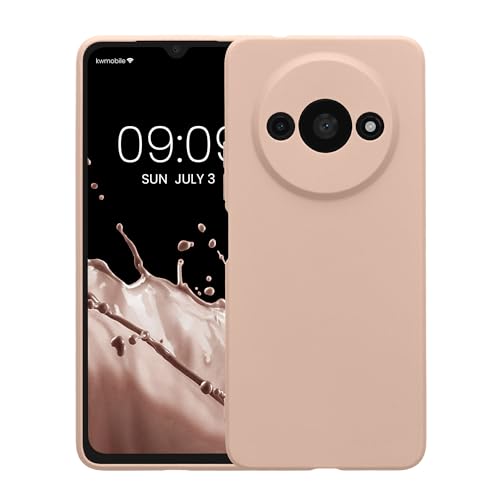 kwmobile Case Compatible with Xiaomi Redmi A3 Case - Protective Slim TPU Phone Cover - Soft Matte Finish - Coconut Swirl - color: Coconut Swirl