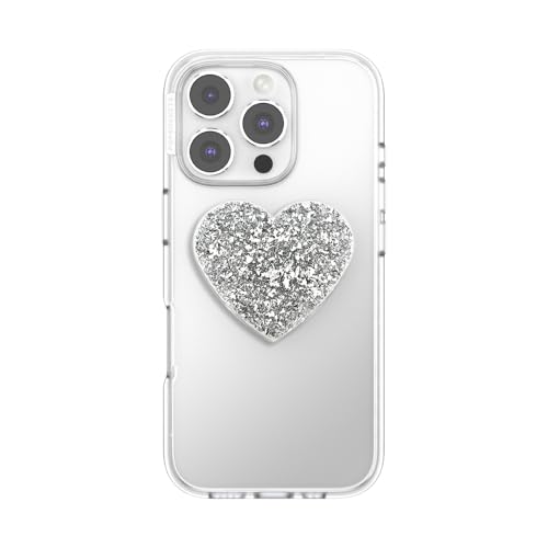 PopSockets Adhesive Phone Grip, Holder- Silver Sizzle - color: Confetti Foil Silver Adhesive, style: Adhesive
