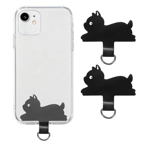 uxcell Phone Tether Tab Universal Cat Phone Lanyard Case Patch - color: Black