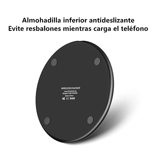 Wireless Charger 15W Fast Charging Pad, QiCertified Wireless Phone Charging Station with LED Indicator, Slim Aluminum Alloy Multi Protection for All QiStandard Devices