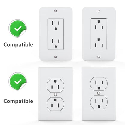 WALI Outlet Shelf Wall Holder, Fit for Duplex GFCI Decorative Outlet Shell A Space Saving for Smart Home, Speaker Mounts up to 20lbs with Cable Management (OSH002-W), White - size: Medium