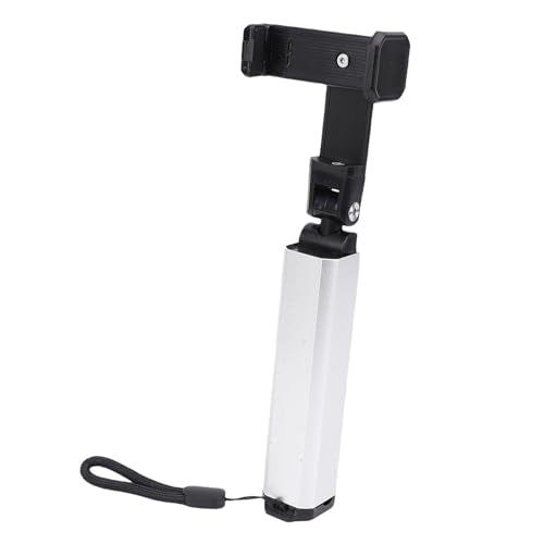 Yunseity Phone Holder, Foldable 360° Adjustable Clamp Clip Mount Cell Phone Stand for Desk Pole Table, Pipe, Pen, Treadmill, Pole Mounted Desk Stand for Table Bedside (Silver) - color: Silver