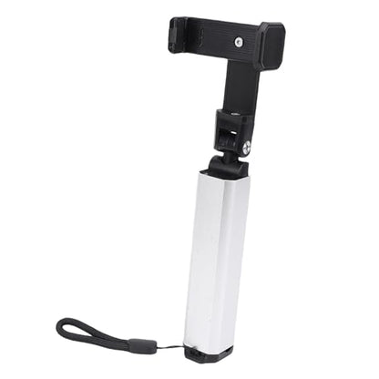 Yunseity Phone Holder, Foldable 360° Adjustable Clamp Clip Mount Cell Phone Stand for Desk Pole Table, Pipe, Pen, Treadmill, Pole Mounted Desk Stand for Table Bedside (Silver) - color: Silver