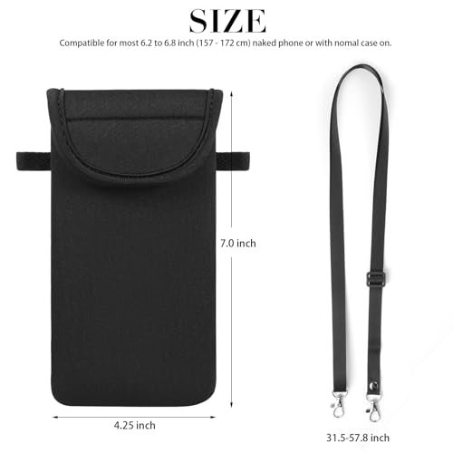 Neoprene Phone Sleeve Bag Pouch Case with Crossbody Strap Compatible for iPhone 17 Pro Max Air 16 Plus / Galaxy S26 Ultra / S26+ S25 FE A17 A36 A56 / Pixel 10 Pro XL / OnePlus 15 13 (Vivid Floral) - color: Vivid Floral