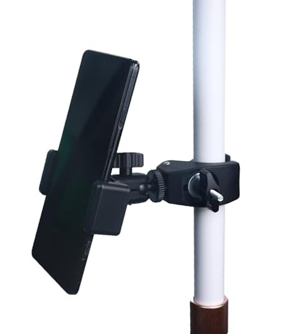 Phone Holder with Clamp for Golf Cart Universal Phone Mount Holder for Bicycle, Wheelchair, Stroller Mic Stand Phone Holder - style: Elastic Phone Holder(0.6"-2.2" Width)