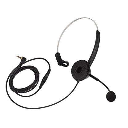 H360-3.5VA Single Sided Headset, Corded Monaural Headset with Noise Canceling Mic, Volume Adjustment and 4 x 3.5mm Elbow Plugs for Call Centers, Office and Home Use