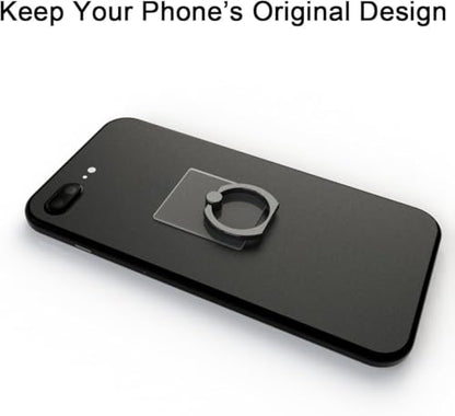 Tomorotec 3 PCS Phone Ring Holder Clear Grip Kickstand 360° Rotation, Black - color: Black