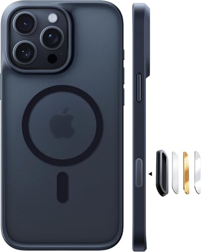 TORRAS Magnetic Shockproof for iPhone 16 Pro Max Case, [Fit for MagSafe] [Military-Grade Drop Tested] Translucent Slim Protective for iPhone 16 Pro Max Case Anti-Fingerprint Anti-Scratch, Black | 4X Military Grade Drop Tested, Translucent Slim Protective