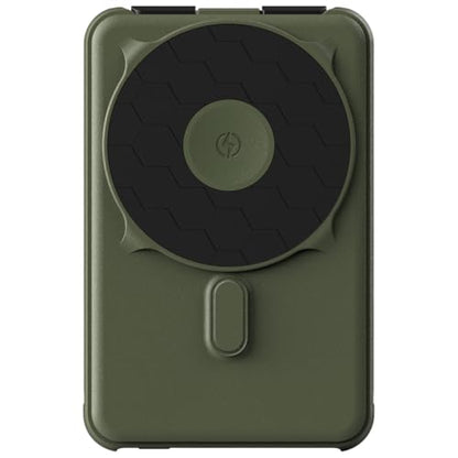 Ridge 20W Magnetic Power Bank Battery Pack 10,000mAh - Fast Charging, Compatible with MagSafe - Portable Charger Flight-Safe Travel Powerbank - Built-in Cables & Magnetic Attachment (Matte Olive) - color: Matte Olive
