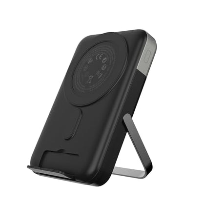 JUOVI for Magsafe Power Bank 10000mAh Portable Charger with Stand - color: Black