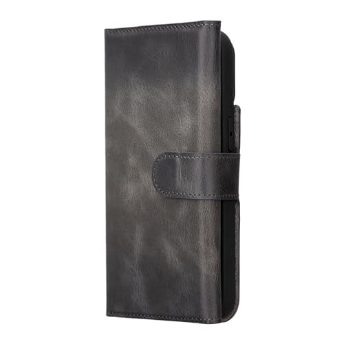 Bayelon Wallet Case for iPhone 15 Pro Max, Trifold Leather Wallet, Detachable Magnetic Flip Folio Cover, Card Holder, iPhone 15 Pro Max Wallet Case, MagSafe Compatible, RFID Blocking (Smoked Black) - color: Smoked Black, size: iPhone 15 Pro Max