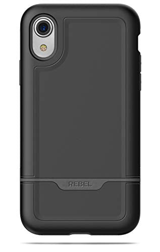 Encased Heavy Duty iPhone XR Protective Case (2018) Military Grade Full Body Cover (Rebel Armor) - Black - color: Black